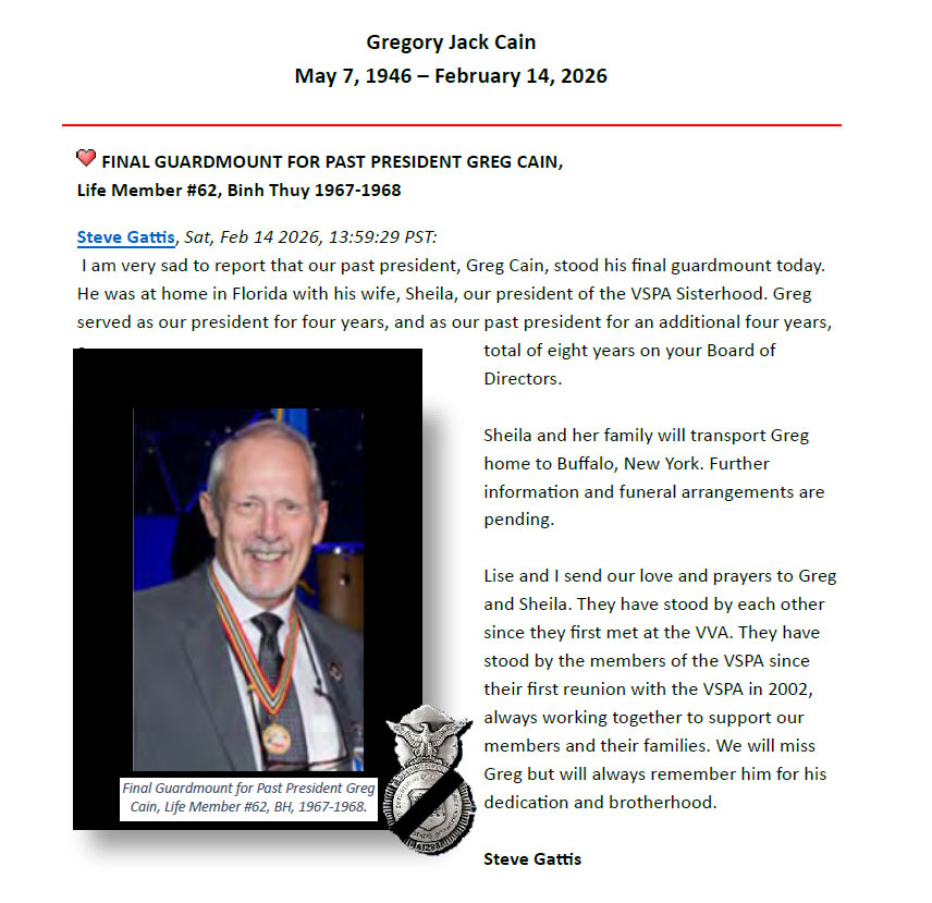 Tribute To Past President Greg Cain, Life Member #62. BH, 1967-1968